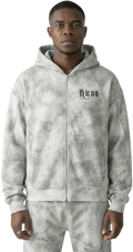 Dirty Washed Zip-Up Fleece Hoodie