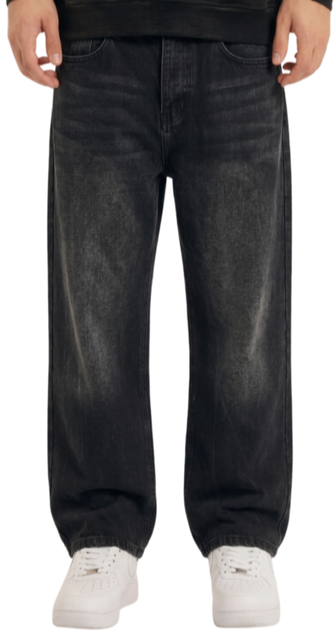 Vintage Wash Wide Leg Jeans